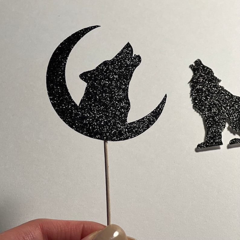 Wolf Cupcake Toppers Wolf Toppers Howling Wolf Cupcake Wolf Etsy