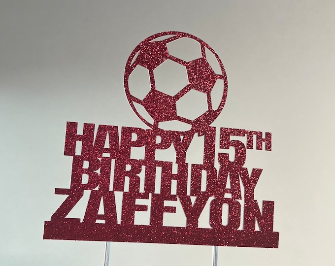 Soccer birthday cake topper, soccer cake topper, soccer player cake topper, soccer player topper, soccer topper soccer cupcake toppers,
