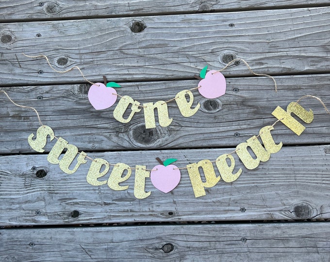 One sweet peach banner, sweet peach banner, peach banner, one sweet peach party, peach party decorations