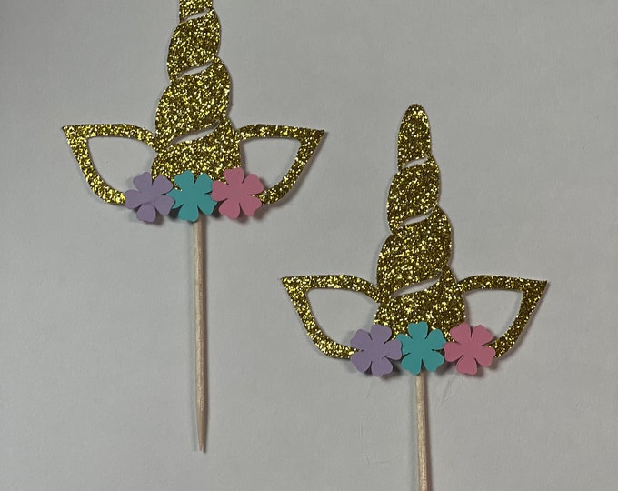 Unicorn cupcake toppers, Unicorn cupcake topper, Unicorn cake toppers, Unicorn cake topper, unicorn party supplies, set of 12 toppers