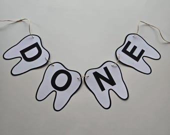 Tooth banner, Dental grad banner, Dentist banner, Tooth custom banner, first tooth banner, tooth shaped banner, Dental assistant banner