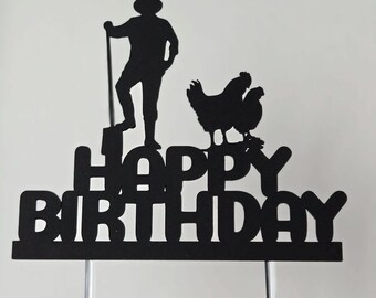 Farmer Birthday Cake Topper: Farm Animal Party Decor