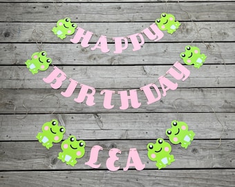 Frog banner, frog birthday banner, froggy banner, first birthday banner, frog one banner, frog first birthday banner