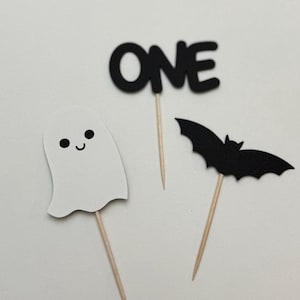 Spooky one cupcake toppers, Booday cupcake toppers, halloween cupcake topper, ghost cupcake toppers, set of 12