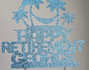 Beach Birthday Cake Topper: Palm Tree Vacation Theme