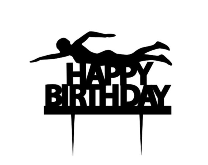 Swimming cake topper, Swimming birthday cake topper, Swim cake topper, Swimmer cake topper, Swimmer birthday cake topper, Swim toppers