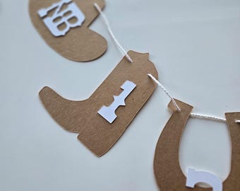 Cowboy First Year Photo Banner: Handcrafted Monthly Milestone