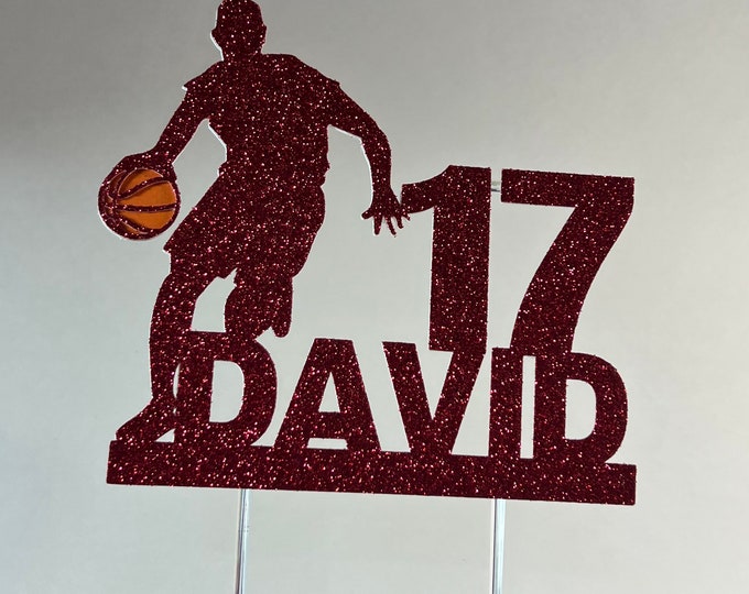 Basketball cake topper, basketball player cake topper, basketball topper, basketball birthday cake topper, basketball birthday topper