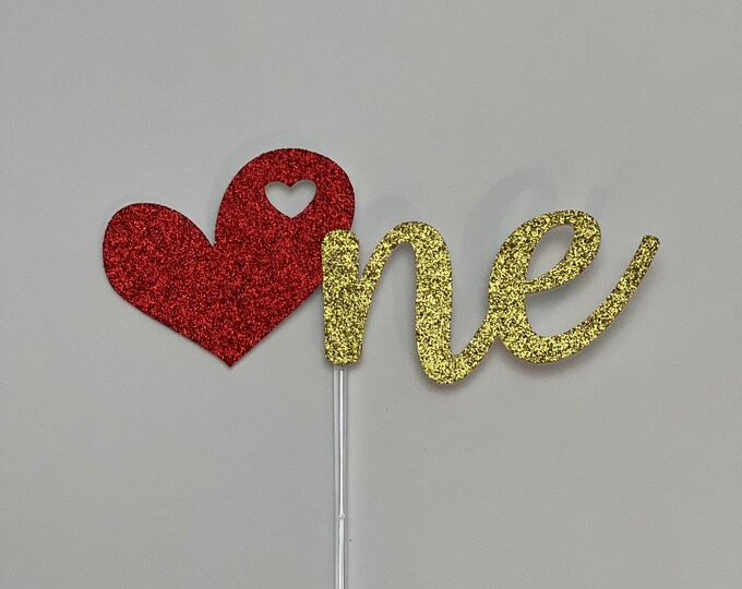 Valentines one cake topper, Cupid cake topper, first birthday cake topper, heart cake topper, Cupid topper, valentines first birthday topper