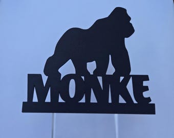 Gorilla Birthday Cake Topper: Custom Color Paper Ape Topper