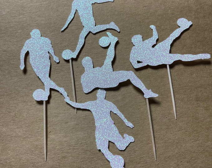 Soccer cupcake toppers, soccer ball cupcake toppers, soccer player cupcake toppers, soccer toppers, soccer birthday cupcake toppers