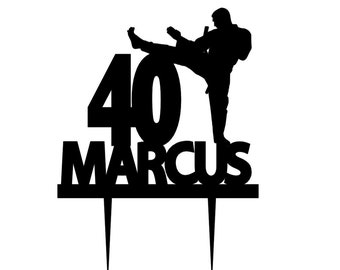 Karate Birthday Cake Topper: Personalized Martial Arts Party Decor