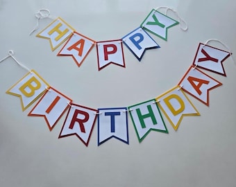 Rainbow Birthday Banner: Primary Colors Party Decoration