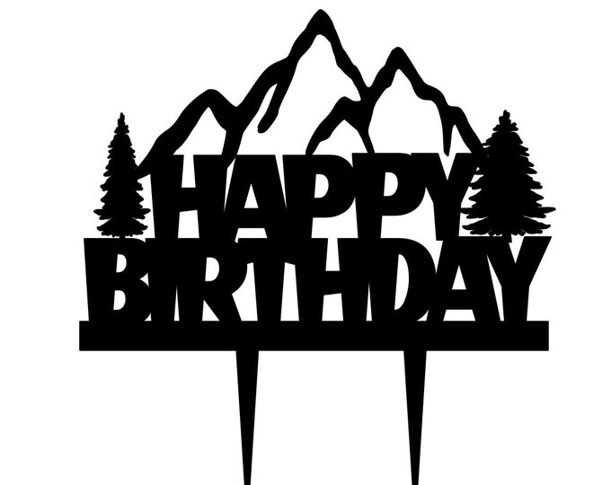 Mountain cake topper, Mountains cake topper, Mountain topper, Mountains topper, Mountain birthday cake topper, Mountain man cake topper