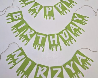 Handcrafted Slime Birthday Party Banner