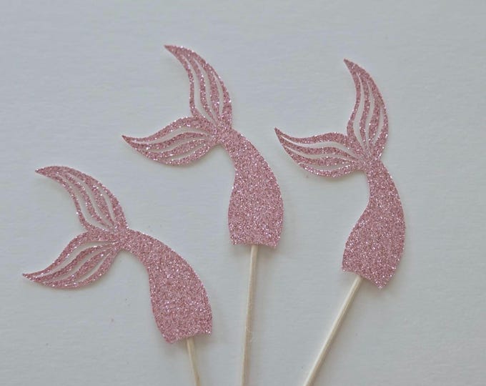 Mermaid cupcake toppers, mermaid tail toppers, mermaid toppers, mermaid tail cupcake toppers, cupcake toppers, set of 12