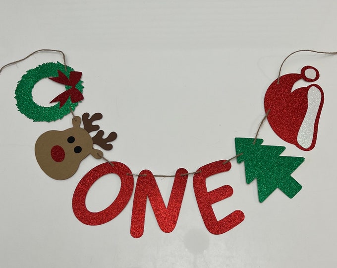 Christmas banner, merry Christmas banner, merry banner, Christmas birthday banner, Christmas first birthday banner, reindeer banner,