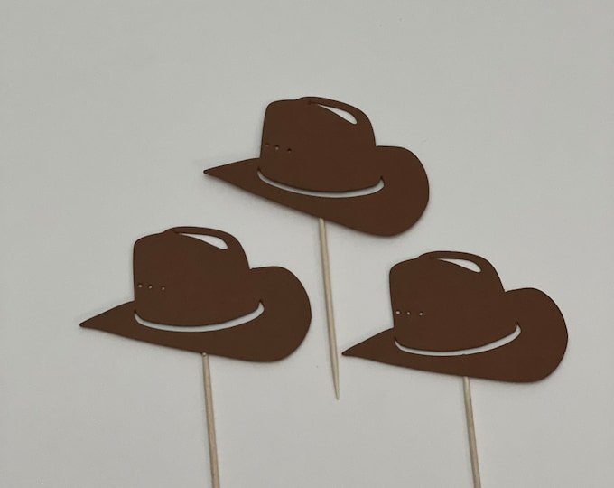 Cowboy cupcake toppers, Cowgirl cupcake toppers, rodeo cupcake toppers, cowboy hat cupcake toppers, cowboy boot cupcake toppers, set of 12