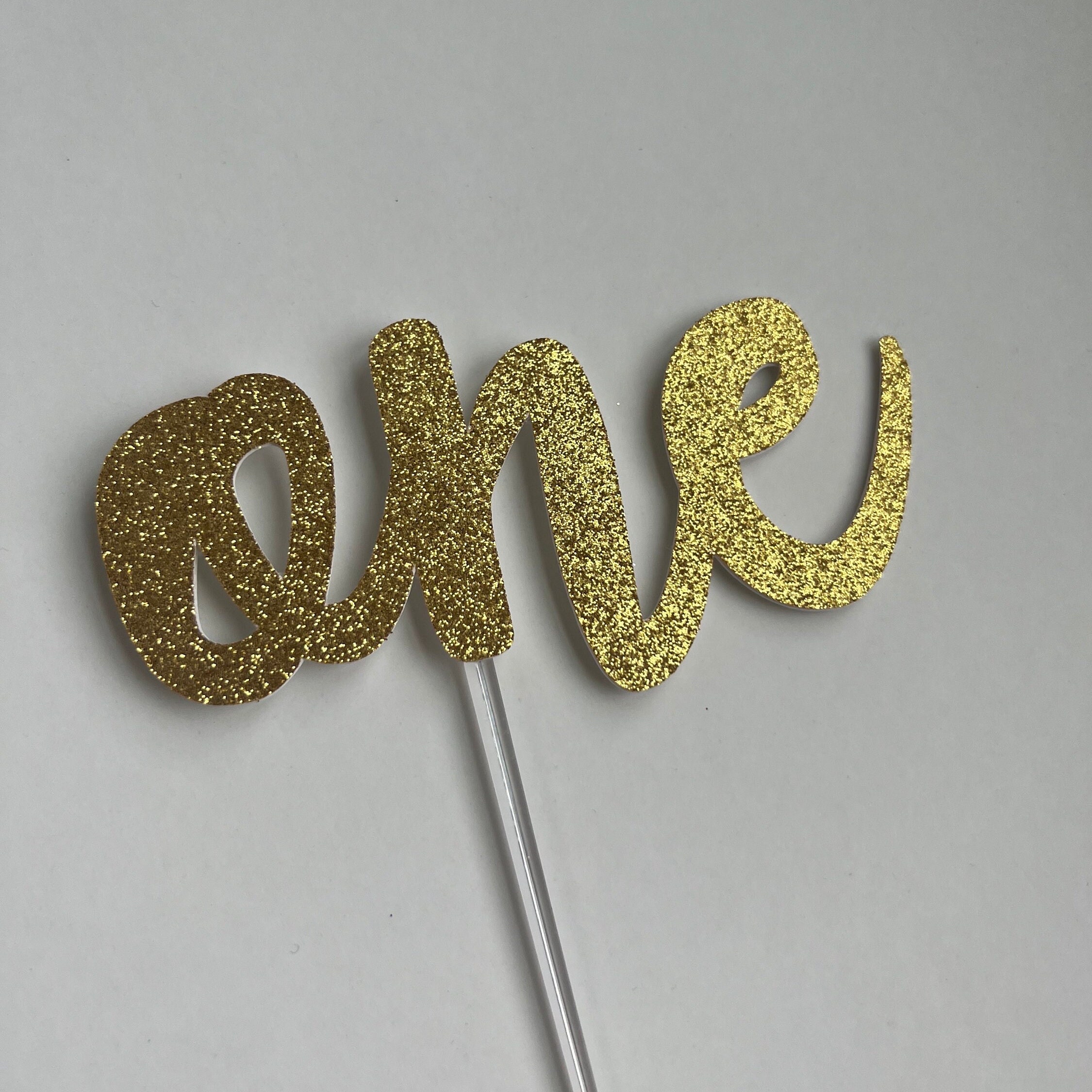 First Birthday Cake Topper: Glitter "one" Smash Cake Decor - Etsy