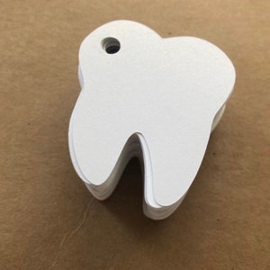 Tooth Shaped Gift Tag: Dental/Hygienist Grad Gift (Set of 10)