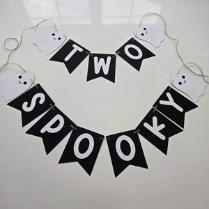 Two spooky birthday banner, spooky two birthday banner, ghost banner, ghost birthday banner, Halloween second birthday banner