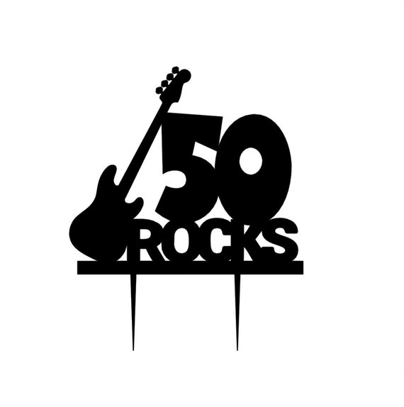 50 Rocks Cake Topper 40 Rocks Cake Topper Rock and Roll Cake - Etsy