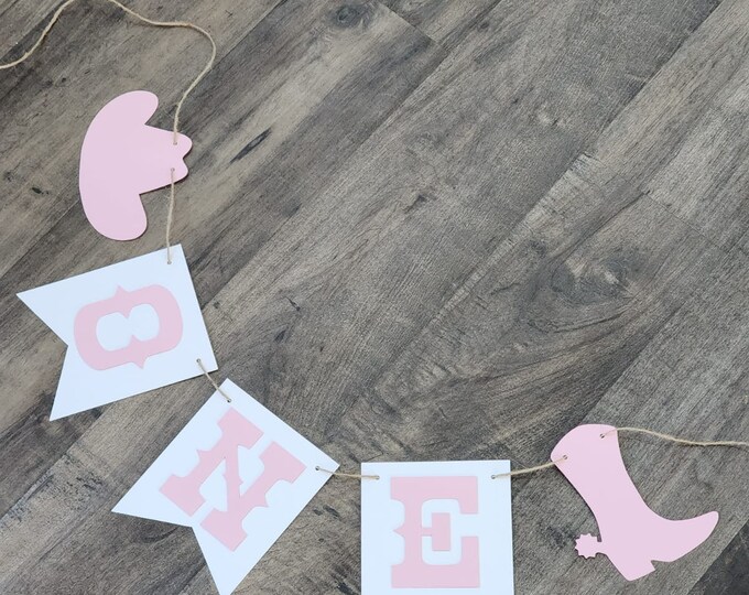 Cowboy banner, little cowboy banner, cowboy theme banner, cowboy hat banner, cowboy boots banner, cowgirl banner, first rodeo banner