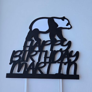 Panda cake topper, Panda birthday cake topper, Panda bear cake topper, Panda bear birthday cake topper, Panda topper, Panda toppers