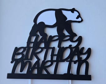 Panda cake topper, Panda birthday cake topper, Panda bear cake topper, Panda bear birthday cake topper, Panda topper, Panda toppers