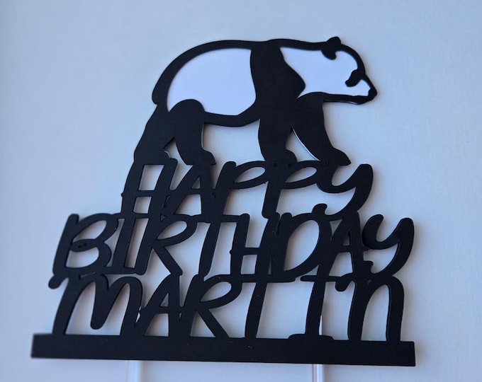 Panda cake topper, Panda birthday cake topper, Panda bear cake topper, Panda bear birthday cake topper, Panda topper, Panda toppers