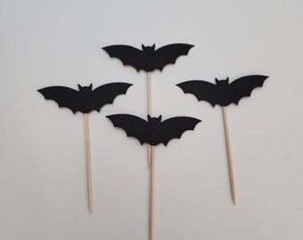 Bat Cupcake Toppers: Halloween Party Decorations (Set of 12)