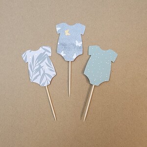 Onesie Cupcake Toppers: Baby Shower Decorations, Set of 12
