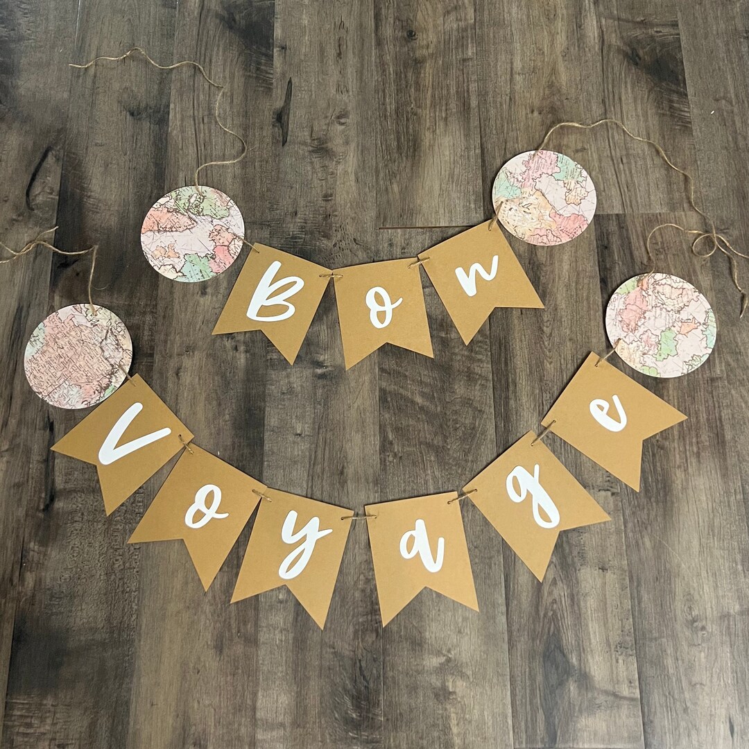 Bon Voyage Banner, Going Away Party, Travel Party Decorations, Farewell