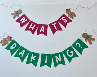 Christmas gender reveal banner, Christmas banner, Boy or girl banner, Christmas gender reveal, gingerbread banner, gingerbread party decor