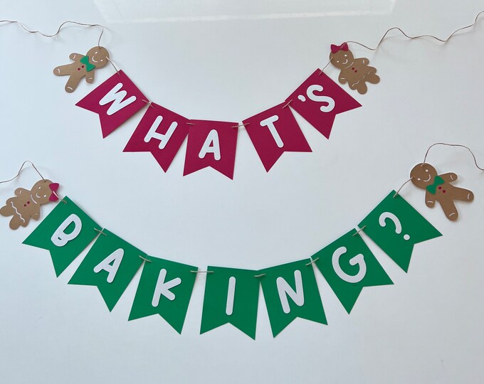 Christmas gender reveal banner, Christmas banner, Boy or girl banner, Christmas gender reveal, gingerbread banner, gingerbread party decor