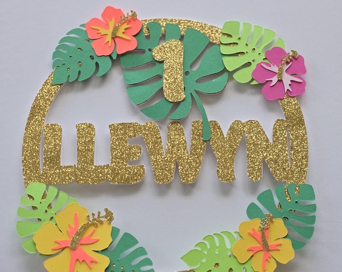 Hawaii birthday cake topper, Hawaiian birthday cake topper, Luau birthday cake topper, Luau toppper, Hawaii topper, Hawaiian topper, Luau