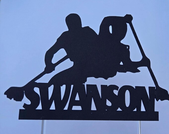 Personalized White Water Rafting Cake Topper: Custom Color