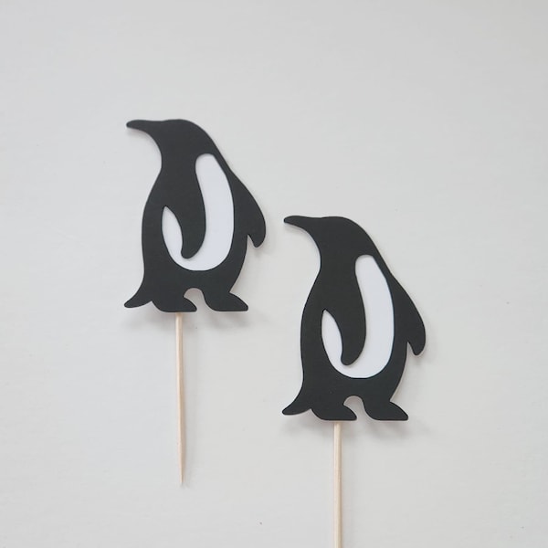 Penguin cupcake toppers, penguin cake toppers, penguin cupcake toppers, penguin toppers, penguin decorations, set of 12