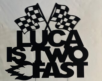 Two Fast Cake Topper: Race Car 2nd Birthday Party Decor