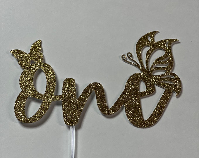 Butterfly cake topper, Butterfly birthday cake topper, Butterfly topper, First birthday butterfly cake topper,
