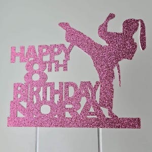 Karate cake topper, kicking cake topper, martial arts cake topper, black belt cake topper, karate birthday cake topper, karate topper