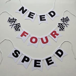 Need Four Speed Birthday Banner: Racing Party Decor