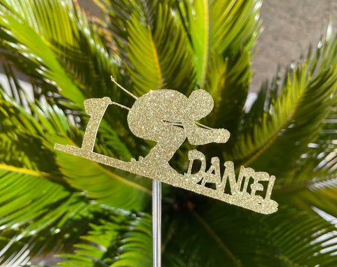 Ski cake topper, skiing cake topper, ski birthday cake topper, ski topper, skiing topper, skiing birthday cake topper, ski topper