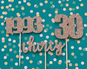 Im 30 cupcake toppers, 30th birthday cupcake toppers, hello 30 cupcake toppers, 1992 cupcake toppers, dirty thirty toppers, set of 12