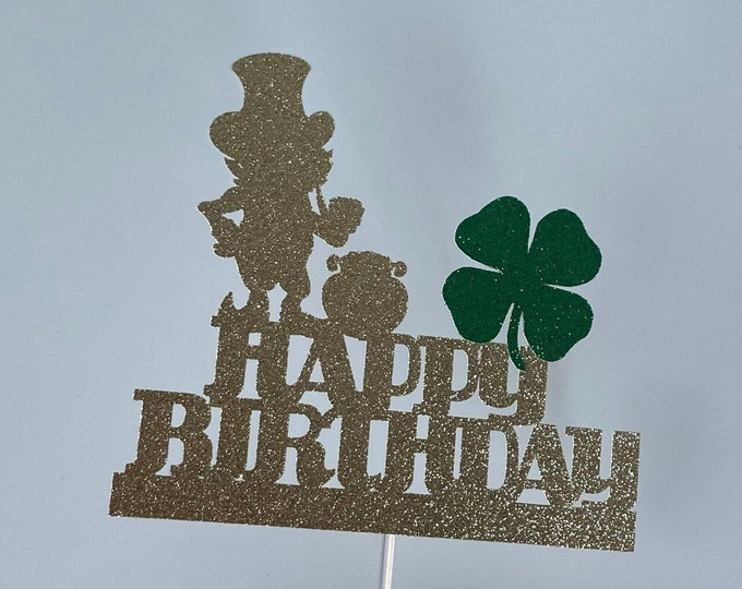 Leprechaun cake topper, St Patricks cake topper, St Pattys cake topper, Shamrock cake topper, Clover cake topper, St Pattys birthday topper