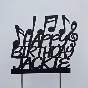 Music Notes Birthday Cake Topper, Teacher Gift