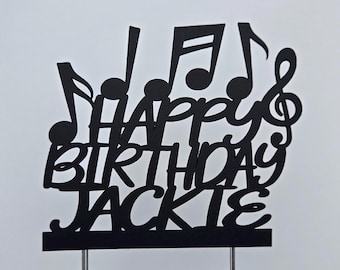 Music Notes Birthday Cake Topper, Teacher Gift