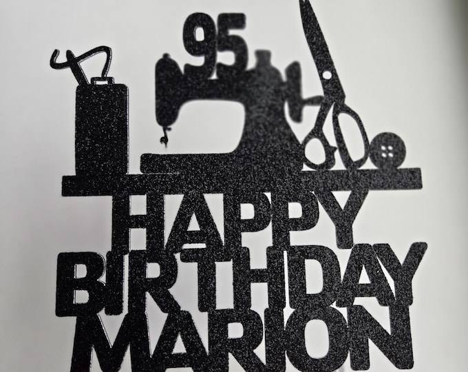 Seamstress Birthday Cake Topper: Personalized Sewing Theme Party Decor