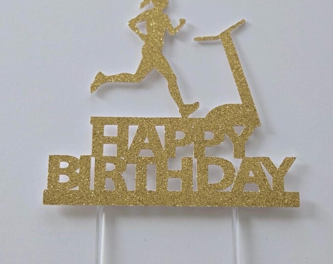 Treadmill cake topper, runner cake topper, running cake topper, exercise cake topper, treadmill topper, gym cake topper