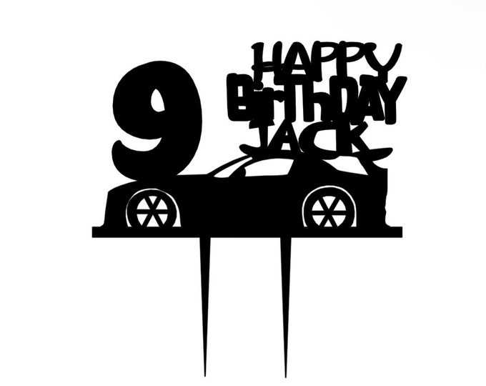 Race cat cake topper, race car birthday cake topper, racing cake topper, racing birthday cake topper, racing topper, race car topper, racing